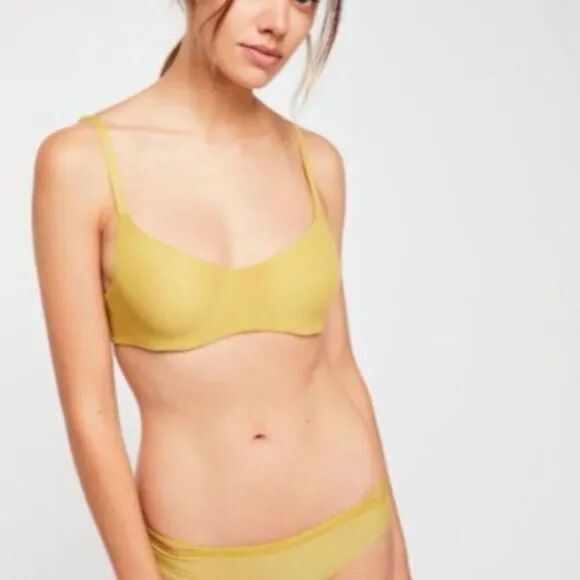 Free People Intimately Zoey Underwire Bra in Yellow Marsh 32C $48 - Picture 5 of 5